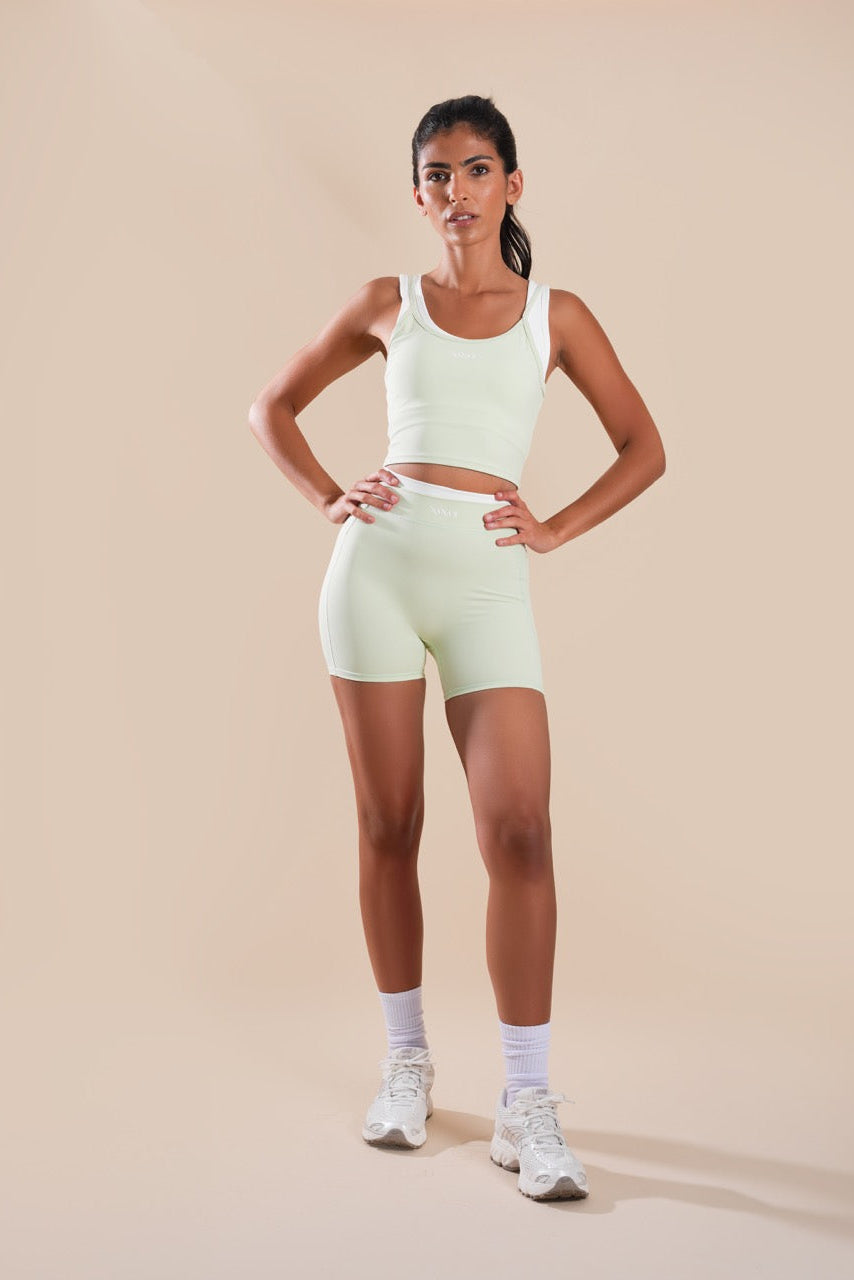 RIVIERA SPORTS BRA IN PISTACHIO GREEN