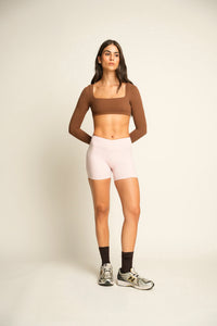 ALLURE LONG SLEEVE TOP IN CLAY BROWN