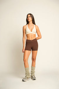 FLOW V SPORTS BRA IVORY