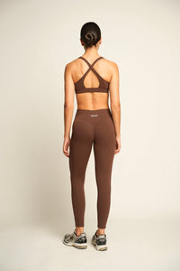 FLOW V SPORTS BRA MOCCA