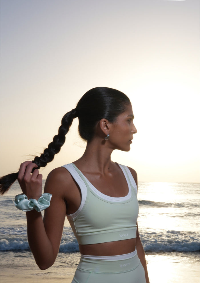 RIVIERA SPORTS BRA IN PISTACHIO GREEN